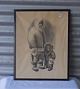 Tryk af 
Grønlandsk mor 
med barn, begge 
i national 
dragt.
Signeret B. 
Gru
Mål  H. 50 cm  
B. ...