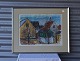 "Huse, 
Bangsbostrand" 
fra 
Frederikshavn, 
oliekridt 
tegning
Signatur Poul 
Sørensen
Mål ...
