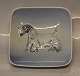 Royal Copenhagen 3661 RC Dog tray with Sealyham Terrier 10.5 x 10.5 cm 
