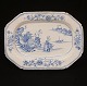 A large blue decorated 18th century faience plate. Signed Stockholm, Sweden, 
27.3.1757. L: 42,5cm. W: 32,2cm