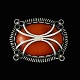 Bernhard Hertz. 
Art Nouveau 
Silver Brooch 
with Amber.
Designed and 
crafted by 
Bernhard Hertz 
- ...
