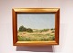 Oil painting on 
canvas with 
country motif 
in gold painted 
frame from 
1956. The 
painting is by 
...