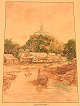 Thailandsk 
kunstner. 
Akvarel på 
papir. Phu Khao 
Thong / ...