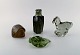 Paul Hoff for 
Svenskt glas. 
Fire figurer i 
form af falk, 
pindsvin, tudse 
og hest. 
kunstglas. ...