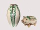 Kähler vase from the 1930s and Knabstrup piggy bank 
Kähler / Knabstrup 
Price of vase: 1850,- DKK
Price of piggy bank: 625,- DKK
Herman H.C. Kähler /
