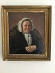 Maleri af 
Edvard Bentzen 
1860 - Portræt 
af Fru 
Hessellund.