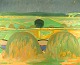 Hans Øllgaard 
(f. 1911, d. 
1969). Olie på 
lærred. 
Modernistisk 
dansk 
sommerlandskab 
med ...