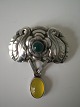 Georg Jensen 
broche, 
Heritage  2008 
i skønvirke 
stil, i 
sterling sølv 
med blomst og 
bladværk, ...