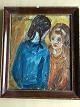 Lasse Winsløw 
(1911-2006):
2 piger i 
passiar.
Olie på 
lærred.
Sign.: L. 
Winsløw.
28x23 ...