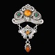 Hans Nicolajsen 
Hansen. Art 
Nouveau Silver 
Brooch with 
Amber and Green 
Agates.
Designed and 
...