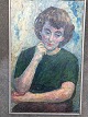 Lasse Winsløw 
(1911-2006):
Portræt af 
kvinde.
Olie på 
lærred.
Sign.: Lasse 
Winsløw.
Bagpå ...