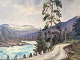 Signeret "E. 
Thorbjørn" for 
Evelyn Bøje 
Thorbjørn 
Andersen 
(1911-1990). 
Motiv med Elv, 
vej og ...