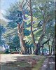 Dybvad, Knud 
Bruun (1880 - 
1948) Danmark: 
Skov scene. 
Olie på 
lærred/plade. 
Signeret: Knud 
...