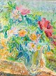 Borregaard, 
Eduard (1902 - 
1978) Danmark: 
En buket på et 
bord. Olie på 
lærred. 
Signeret. 65 x 
49 ...