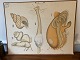 Skoleplanche / 
zoologisk 
planche med 
snegl. Måler 
ca. 60 x 76 
centimeter med 
ophæng i form 
af ...