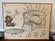Skoleplanche / 
zoologisk 
planche med 
sødyr, 
herunnder 
gopler. Måler 
ca. 60 x 76 
centimeter med 
...