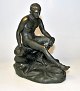 Italiensk kunster (19. &aring;rh.) Bronzefigur af Hermes - Gudernes sendebud. Gr&oslash;n ...