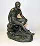 Italiensk 
kunster (19. 
årh.) 
Bronzefigur af 
Hermes - 
Gudernes 
sendebud. Grøn 
patineret 
bronze ...