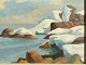 K. Jacobsen, 
Greenland 
motif. Oil 
painting on 
plate. Some 
peeling on the 
frame (see 
photo). ...
