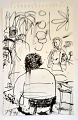 Gislason, Jon 
(1955 - ) 
Danmark: En 
cafe. Tusch å 
papir. 
Signeret: J.G. 
92 (1992). 20,5 
x 12,5 ...