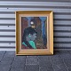 Maleri af dame 
i natten, olie 
på plade med 
guld ramme.
Kunstner Arne 
A. Hansen ...