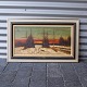 Maleri af skov 
i sne, med 
solnedgang. 
Olie på lærred 
i ramme.
Kunstner: 
Finne ...