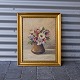 Maleri af 
blomster 
opsats, 
stilleben. Olie 
på lærred i 
guldramme
Kunstner: Gaja 
...