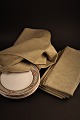 7 gamle Franske damask vævet linned servietter i super fin kvalitet og i smuk okker / Hør ...