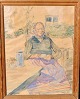 Thalbitzer, 
Ellen Anna 
Elisabeth 
Sophie (1884 - 
1970) Danmark: 
Portræt af en 
kaffe drikkende 
...