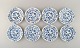 Eight antique Meissen "Blue Onion" plates in hand-painted porcelain. Early 20th 
century.
