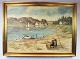 Painting with 
beach motif 
signed K. 
Tommerup. The 
painting is in 
great vintage 
condition and 
...