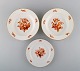 Three antique 
Meissen 
porcelain 
plates with 
orange ...