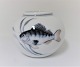 Royal Copenhagen. Small vase with fish motif. Model 2503/2390. Height 8 cm. (1 
quality)