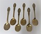French silver 
sauce spoons. 
Silver cutlery 
(950). Gold 
plated. Length 
13.6 cm. A set 
of 6 ...