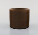 Stig Lindberg for Gustavsberg Studiohand. Vase in glazed ceramics. Beautiful 
glaze in brown shades. Dated 1956.
