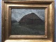 Morten 
Christian 
Skovgaard 
(1894-1914):
Stråtækt lade 
1912.
Olie på pap.
Sign.: ...