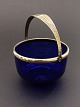 Blue sugar bowl 
with brass 
mounting