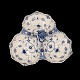 A blue fluted full lace cabaret dish. #1006. D: 33cm