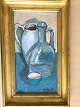 Knud Aage 
Borchsenius 
(1921-2005):
Opstilling med 
kande og krukke 
1984.
Olie på plade.
Sign.: ...