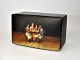 Russian lacquer 
box, 19th 
century. Hand 
painted with 
motif of three 
people drinking 
the tea. ...