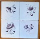 Firpas, Fliser, 
fajance, 
"Schleswig 
blomst", "lille 
blomst". 19. 
årh. Tyskland. 
26 x 26 ...