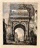 Rossini, Luigi 
(1790 - 1857) 
Italien: Veduta 
dell`Arco di 
Tito. 
Kobberstik. 
Signert: Roma 
1819. ...