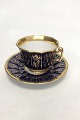 Tidlig 
(1820-1850) 
Royal 
Copenhagen 
porcelænskop og 
underkop.
Mørkeblå 
12-kantet Stor 
kop med ...