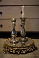 Very large 1800s French candlestick in Mercury glass with a super nice patina. 
Height: 33.5cm.