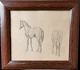 Blyantstegning 
af hest fra 
1872 i træramme 
i mahogni. 
Tegnet af 
Valdemar 
Irminger 
(1850-1938). 
...