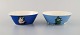 Arabia, Finland. Two porcelain bowls with motifs from "Moomin". Late 20th 
century.
