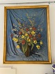 Blomstermaleri 
af Carl Leopold 
Nielsen 
(1888-1960) med 
tulipaner, 
forsythia samt 
grene fra ...