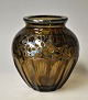 Art Deco Vase, 
lystbrunt glas 
med 
sølvdekorationer, 
ca. 1930, 
Moser, 
Karlsbad. Med 
slibninger. ...