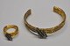 Forgyldt 
smykkesæt i 
sterling sølv, 
bestående af 
arbånd og ring, 
Flora Danica 
Jewellery (1981 
- ...