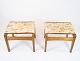 A pair of stools in light polished wood and upholstered with light fabric from 
the 1960s.
5000m2 showroom.